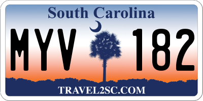 SC license plate MYV182