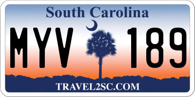 SC license plate MYV189