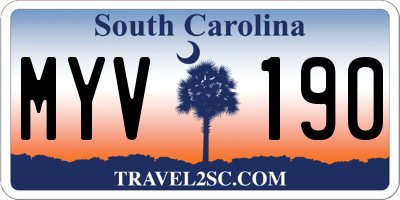 SC license plate MYV190