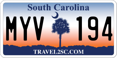 SC license plate MYV194
