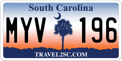 SC license plate MYV196