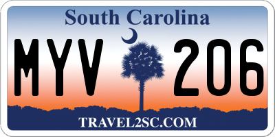 SC license plate MYV206