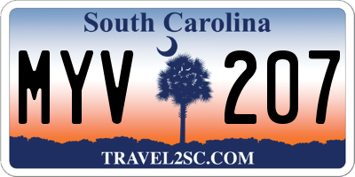SC license plate MYV207