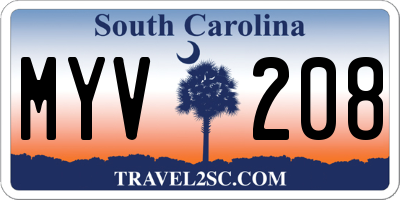 SC license plate MYV208