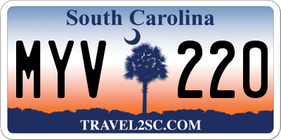 SC license plate MYV220