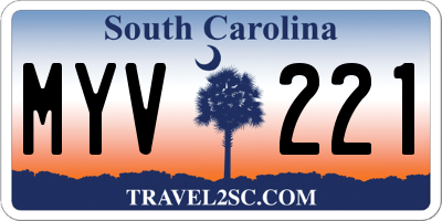 SC license plate MYV221