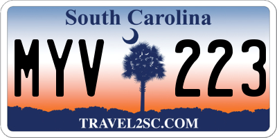 SC license plate MYV223