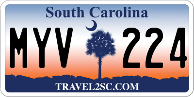 SC license plate MYV224