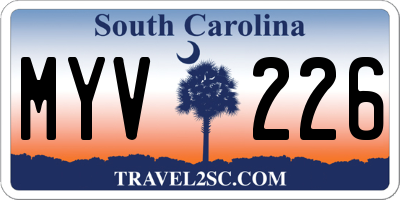 SC license plate MYV226