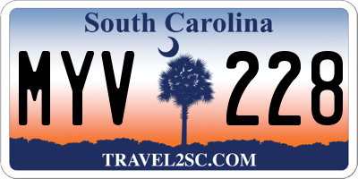 SC license plate MYV228