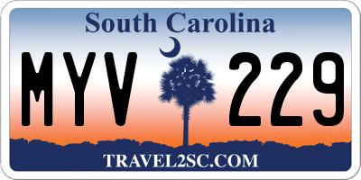 SC license plate MYV229