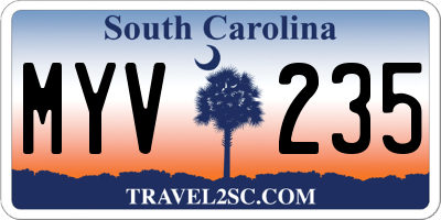 SC license plate MYV235