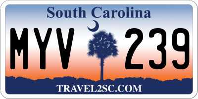 SC license plate MYV239