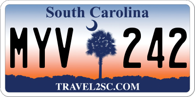 SC license plate MYV242