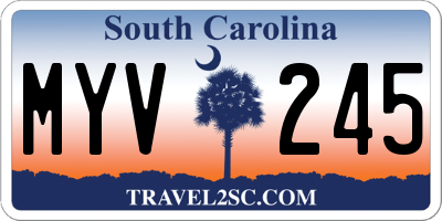 SC license plate MYV245