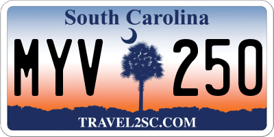 SC license plate MYV250