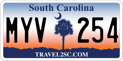 SC license plate MYV254