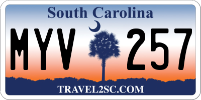 SC license plate MYV257