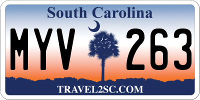 SC license plate MYV263