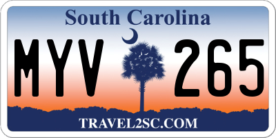 SC license plate MYV265