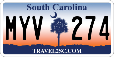 SC license plate MYV274