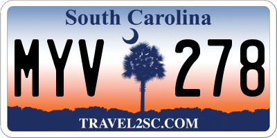 SC license plate MYV278