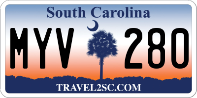 SC license plate MYV280