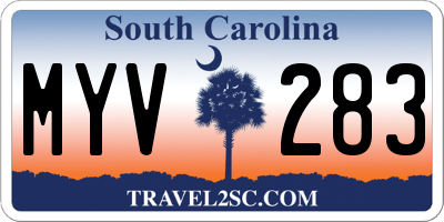 SC license plate MYV283