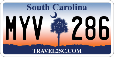 SC license plate MYV286