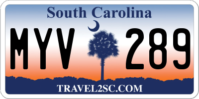 SC license plate MYV289