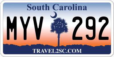 SC license plate MYV292