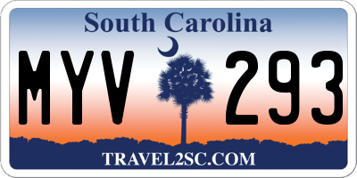 SC license plate MYV293