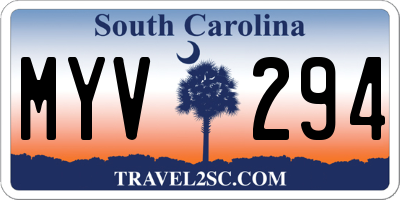 SC license plate MYV294