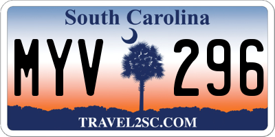 SC license plate MYV296