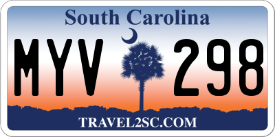SC license plate MYV298