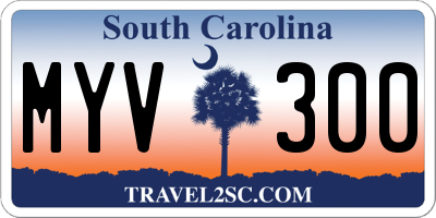 SC license plate MYV300