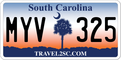SC license plate MYV325