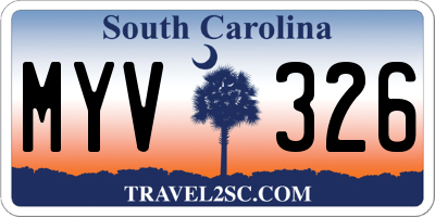 SC license plate MYV326