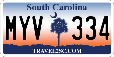 SC license plate MYV334