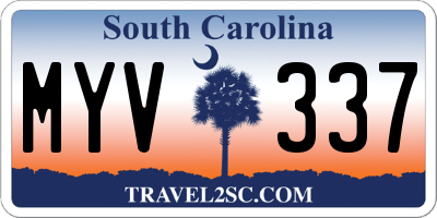 SC license plate MYV337