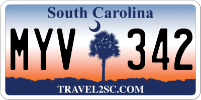 SC license plate MYV342