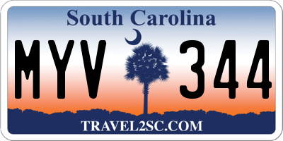 SC license plate MYV344