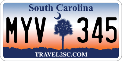 SC license plate MYV345