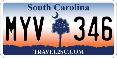 SC license plate MYV346