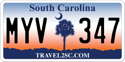 SC license plate MYV347