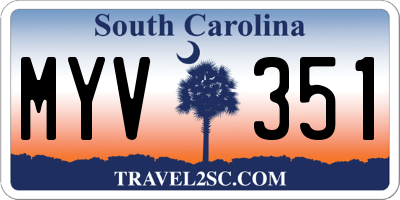 SC license plate MYV351