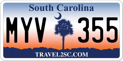 SC license plate MYV355