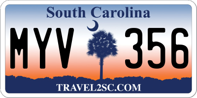 SC license plate MYV356