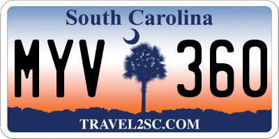 SC license plate MYV360