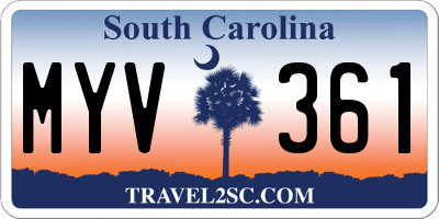 SC license plate MYV361